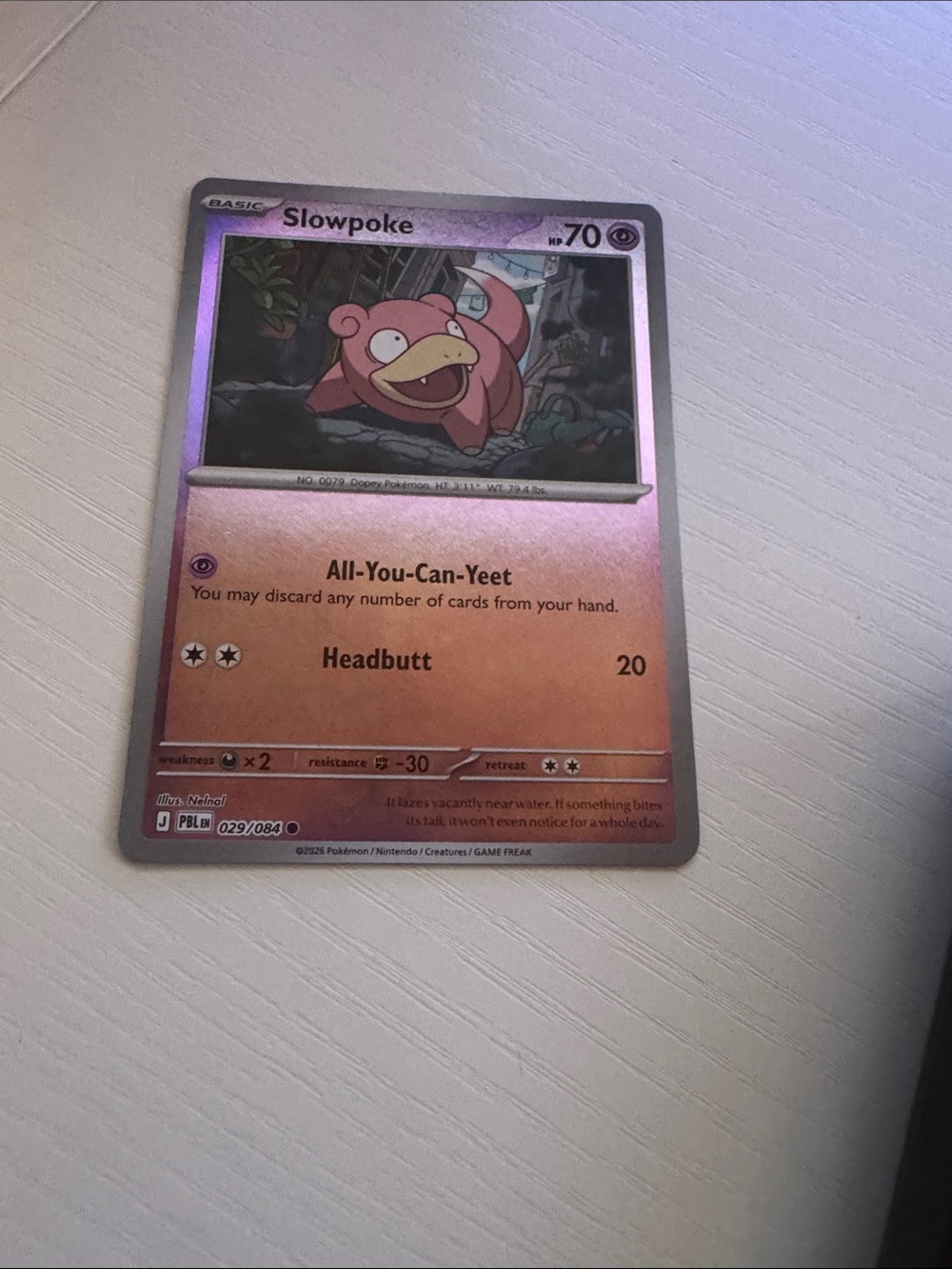 Pokemon Slowpoke Holofoil Trading Card